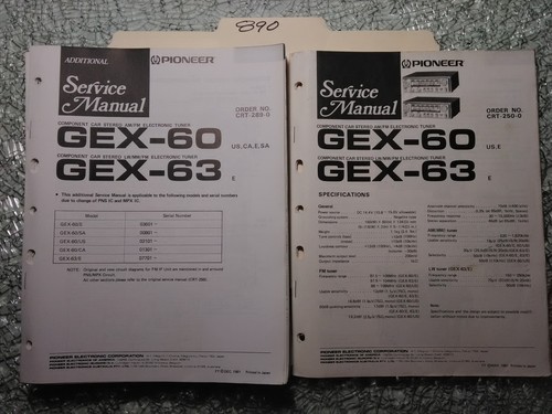 Pioneer gex service - gex-60, 63