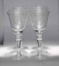 Set of 6 "Pall Mall"/Lady Hamilton pattern balustroid claret glasses