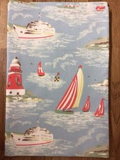 One Tea Towel Handmade W/ Cath Kidston Boats Blue Cotton Duck New Sea Nautical
