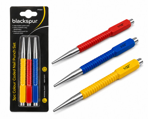3pc colour coded - nail, punch