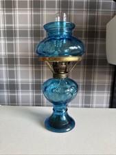 Vintage Glass Oil Lamp 25cm