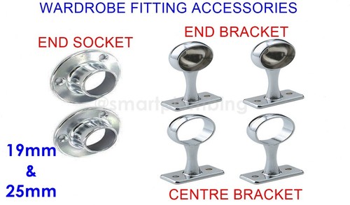 Chrome rail wardrobe fitting - rail,