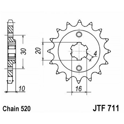 Sprocket 711 z14 - jt, 125