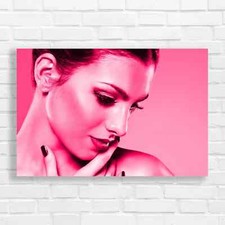 Vibrant Beauty Makeup Fashion Illustration Pink Canvas Print Large Picture Wall 