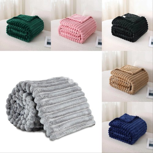 Ribbed fleece throws soft - ribbed,