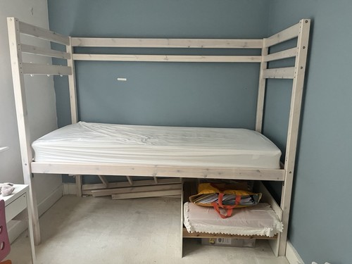 Ikea wooden single bunk bed - bunk,