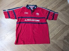 Leicester Tigers 2005/06 Rugby Shirt Cotton Traders  VG Con Bradstone Red XL