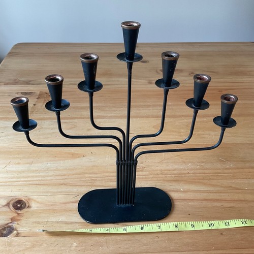 Vtg 1970s metal candlestick - 1970s,