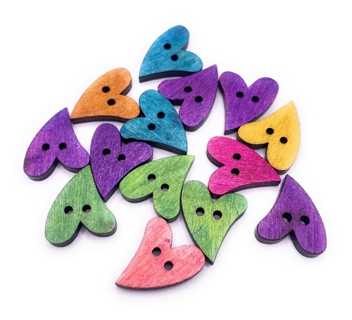 20mm heart shaped wooden - 20mm,