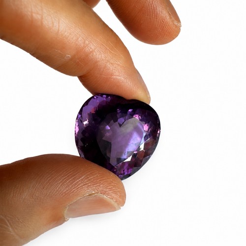 Large 57ct heart - heart, amethyst