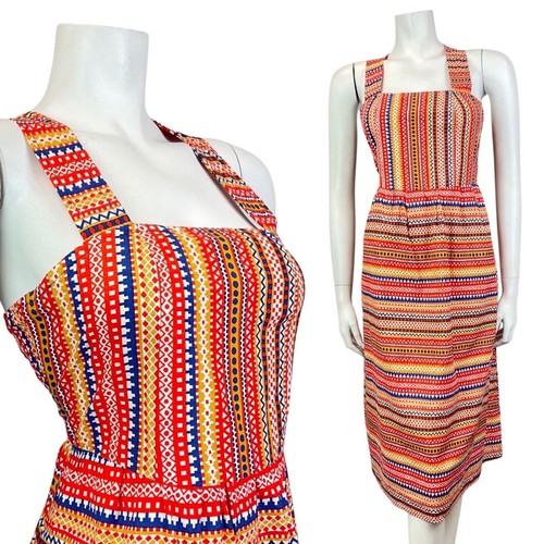 Vintage 60s 70s red blue - red,