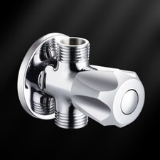 Chrome Angle Stop Valve Brass G1/2" Shut Off Valve For Bathroom Toilet Bidet