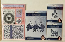 Job Lot of Stamps, Dies & Embossing Folder - Flowers, Wreath, Hanging Baskets