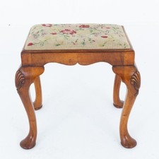 Queen Anne Stool Walnut Revival Seat