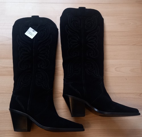 Black suede cowboy - black,