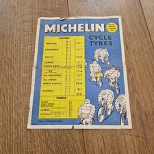 Vintage Michelin Tyres Cycle Tube Advert Sign Advertising