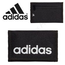 Adidas Basic Wallet Logo Sports Holiday Card Holder Tri-Fold Zip Travel Black