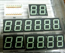 8 x Rohm LB-602MA2 2 digit green 14.3mm common anode 7 segment LED display