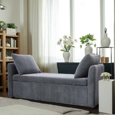 Grey storage ottoman bench - grey,