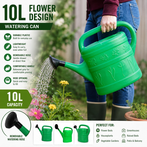 10l light plastic watering can - 10l,