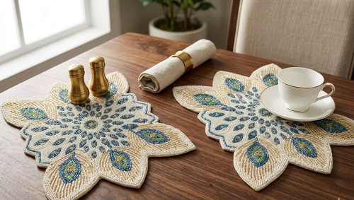 Set placemats peacock - set,