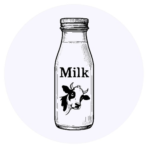 Bottle milk round - 'bottle, milk'