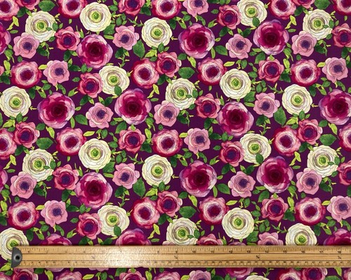 Watercolour rose fabric - rose,