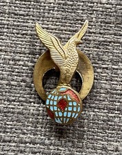 RAF Association Brass & Enamel Lapel Pin Badge. 