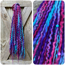 10x DE Wool Dreadlock Extensions - Custom Length - Cosmos - Festival Hair