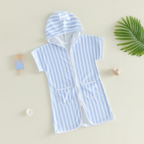 Kids hooded towelling robe - hooded,