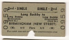 Railway ticket BRB(M) Long Buckby - Birmingham (New Street) 1964