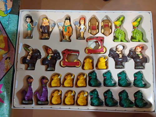 Vintage flintstones chess set - flintstones,