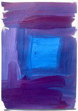 Howard Hodgkin Abstract Painting Original Art Purple Blue Exhibition Design D77
