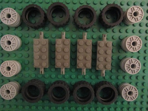Lego light grey spoked - x,