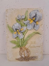 Iris floral ceramic wall