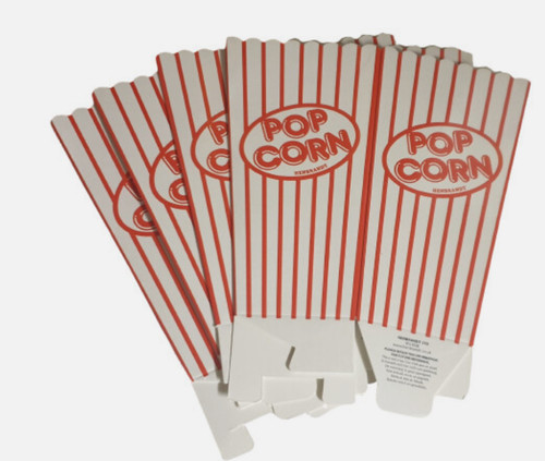 Popcorn boxes red white - popcorn, &
