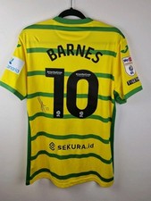 Norwich City Player Issue Shirt Ashley Barnes *poppy* Hand Signed With COA 