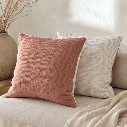 Muslin cotton square cushion - cotton,