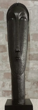 22" Modigliani Style Sculpture Head of Man Oceanic Art Tribal Modernist Figurine