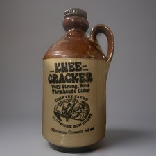 Knee Cracker stoneware cider bottle, vintage 1980s, great display item, 9 inch