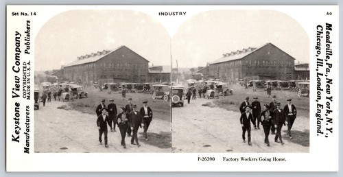 Factory workers going home