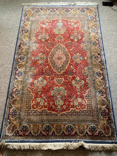Vintage ghoum 100 silk carpet - vintage,
