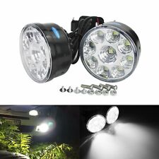 1 Pair 12V Round 9 LED White