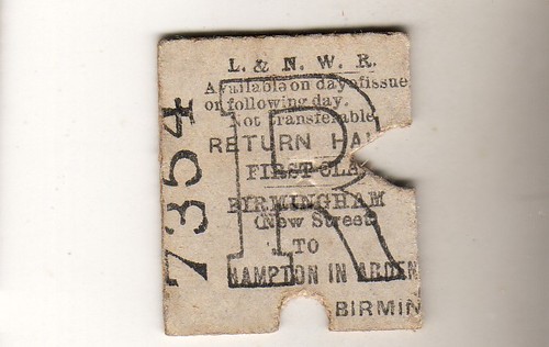 Railway ticket lnwr - railway, 1st