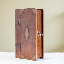 Antique Wooden Book Trinket