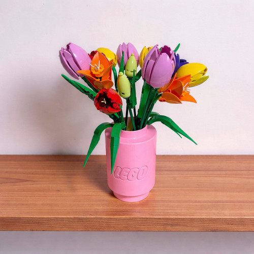 Lego inspired cylinder - inspired, vase
