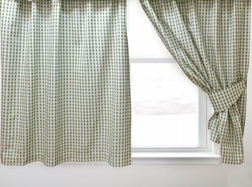 Gingham check sage bedding - check,