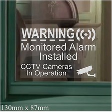 4 x Monitored Alarm Installed CCTV Camera Security Warning Window Stickers Signs
