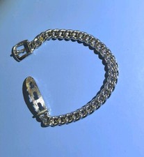 Curb Chain Bracelet, Buckle Design  Fastening. 17 - 19cm. Width 7mm. Gift Bag