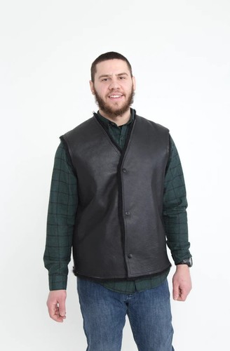 Men black sheepskin - men's,